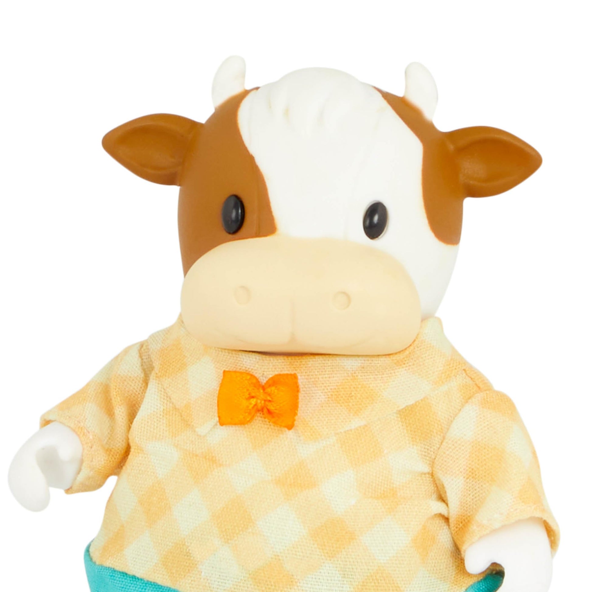 Li'l Woodzeez FitzMoo Cow Family, 7 Posable Figures, Non-Flocked, Playsets