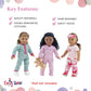 Emily Rose 18-inch Doll Pajamas 7-PC Set - Cupcake, Lamb & Pink Camo PJs with Teddy Bear - Sleeping Clothes Bundle for Dolls - Compatible