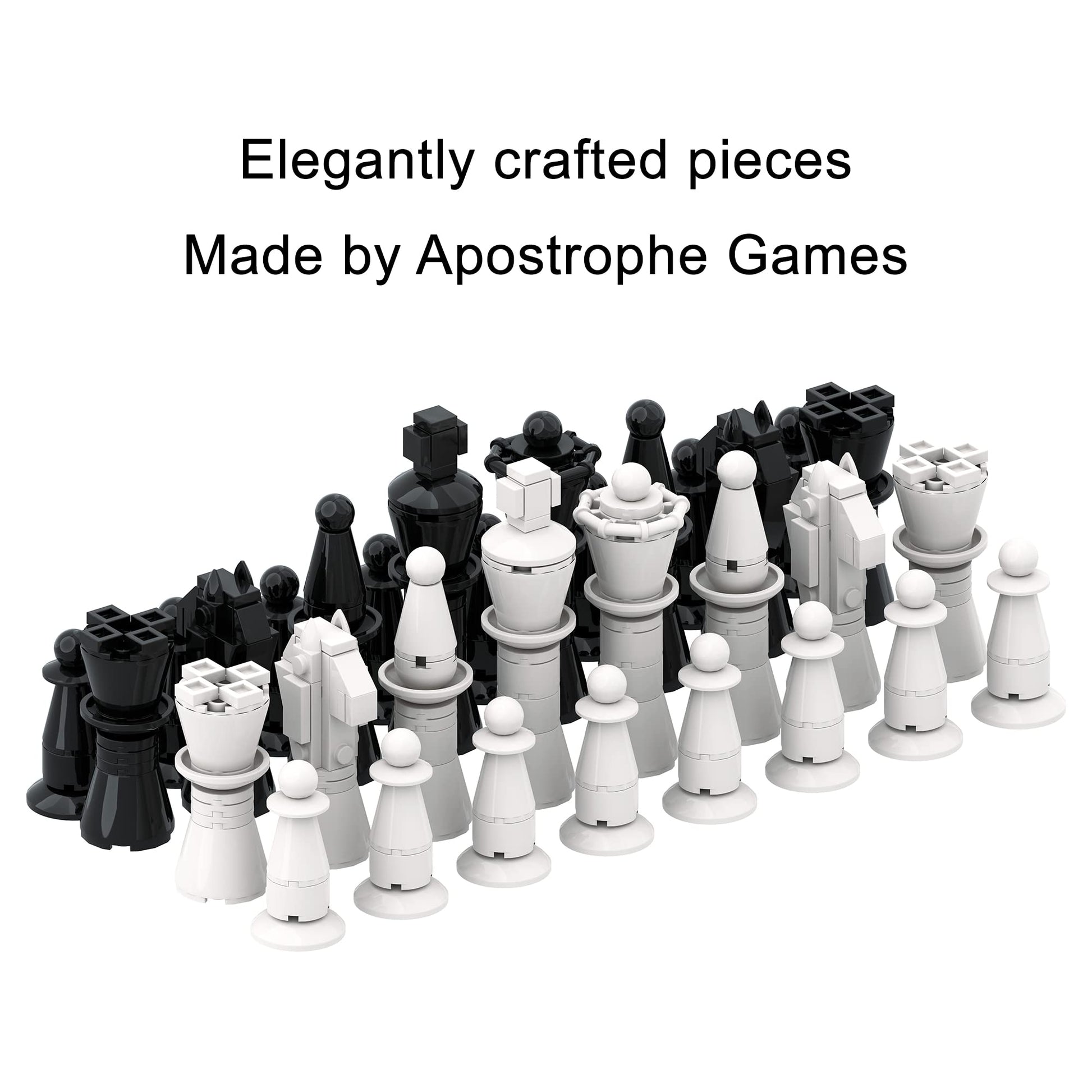 Apostrophe Games Building Block Chess Set - 1,024 Pcs Build Your Own Chess - Game Pieces & Board, Compatible with the Major Brand of Building Blocks