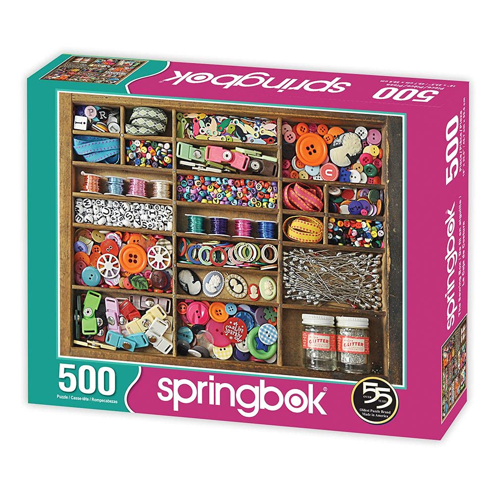 Springbok Sewing Box 500 Piece Jigsaw Puzzle for Adults