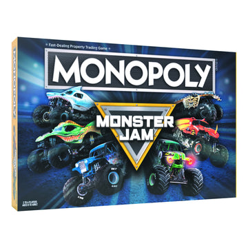 USAOPOLY Monopoly: Monster Jam | Buy, Sell, Trade Iconic Trucks Including Grave Digger, Max-D, El Toro Loco, Dragon’s Breath Classic Monopoly Game