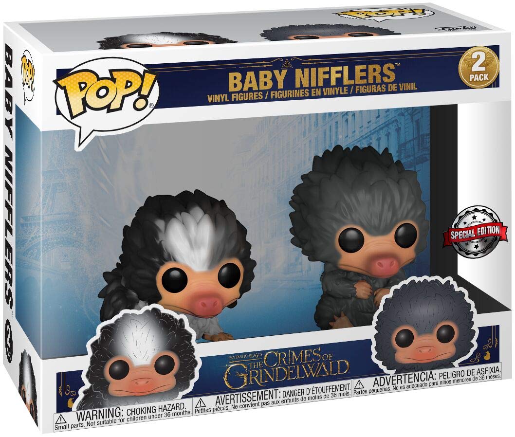 Funko Pop! Fantastic Beasts Baby Nifflers Grey and Black 2 Pack Exclusive Figures