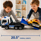 Tiny Force Tow Truck Toy with Taxi, Toy Truck Playset for Boys & Girls, Includes 2 Action Figures & Accessories, Lights & Sounds, Ages 4+