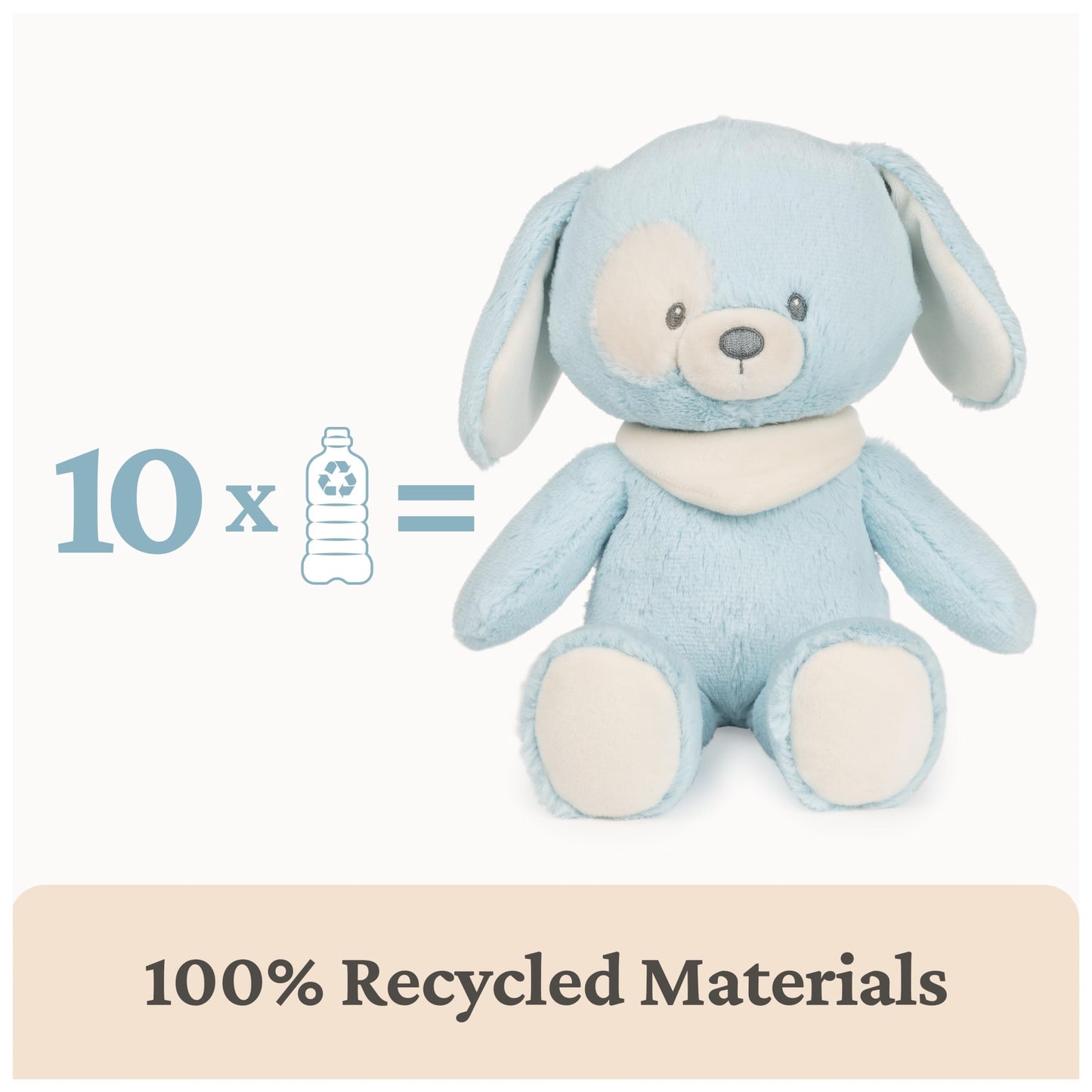 GUND Baby Sustainably Soft Bay 13” Puppy Plush Toy with Bandana; Ages 0+