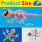 Maxdecoer 3D Printed Articulated Lizard Toy with Magnetic Feet, Flexible Gecko Desk Pet, Posable Reptile Figure for Metal Surfaces, Home Office Decor