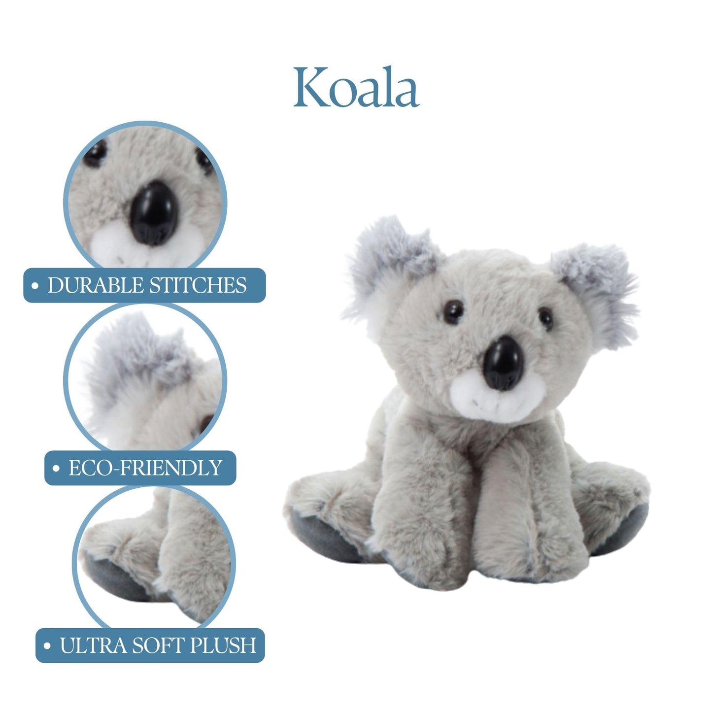 The Petting Zoo Koala Stuffed Animal Plushie, Gifts for Kids, Wild Onez Wildlife Animals, Koala Plush Toy, 9 inches