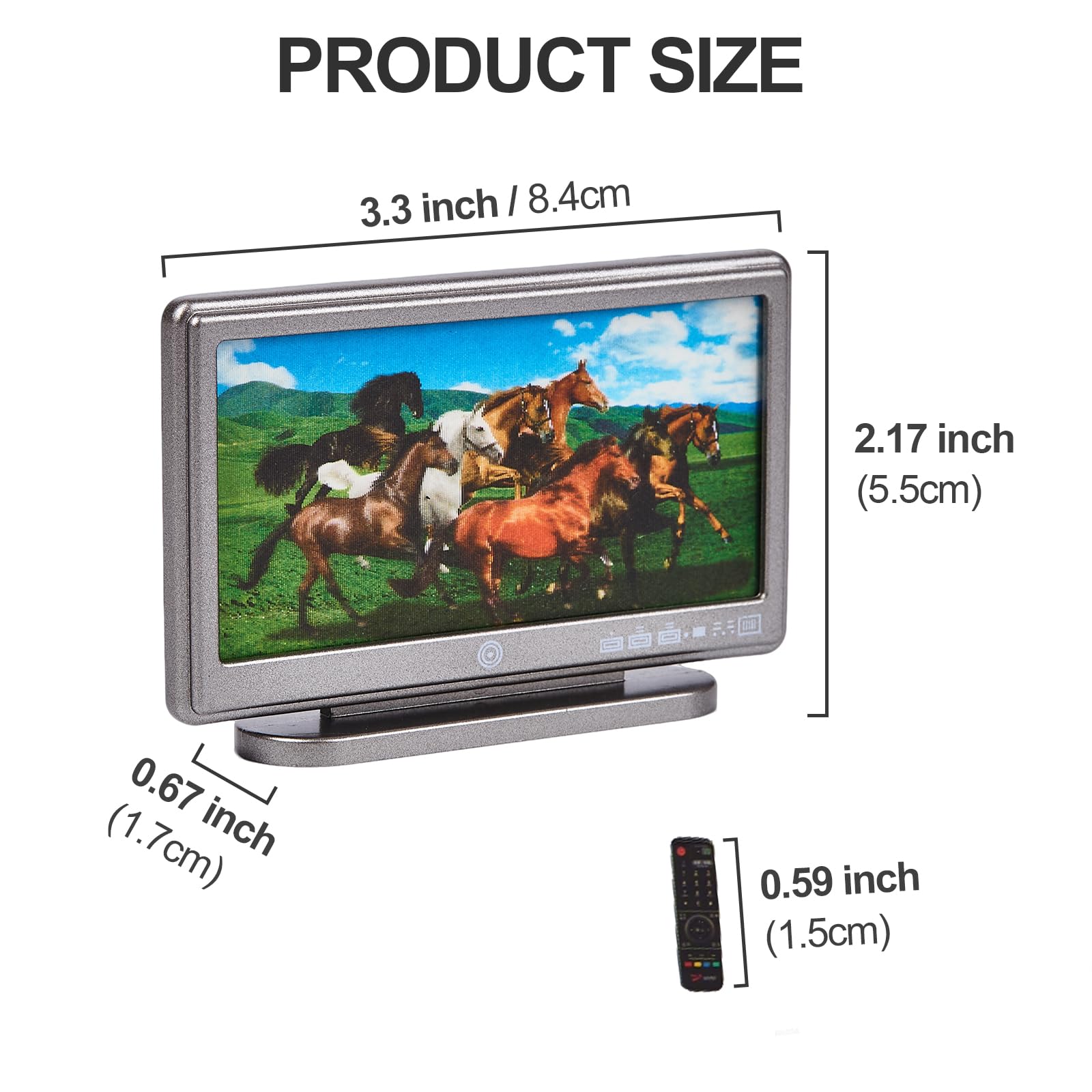 1:12 Scale Miniature TV Set, Tiny Television Dollhouse Furniture Accessories, Realistic Doll House Decor for Mini Living Room, for Dollhouse