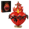 VONADO Jesus Heart Building Set,Sacred Heart Model Compatible with Lego,Bible Themed Christian Decorative Items,Religious Easter Gift for Adults or