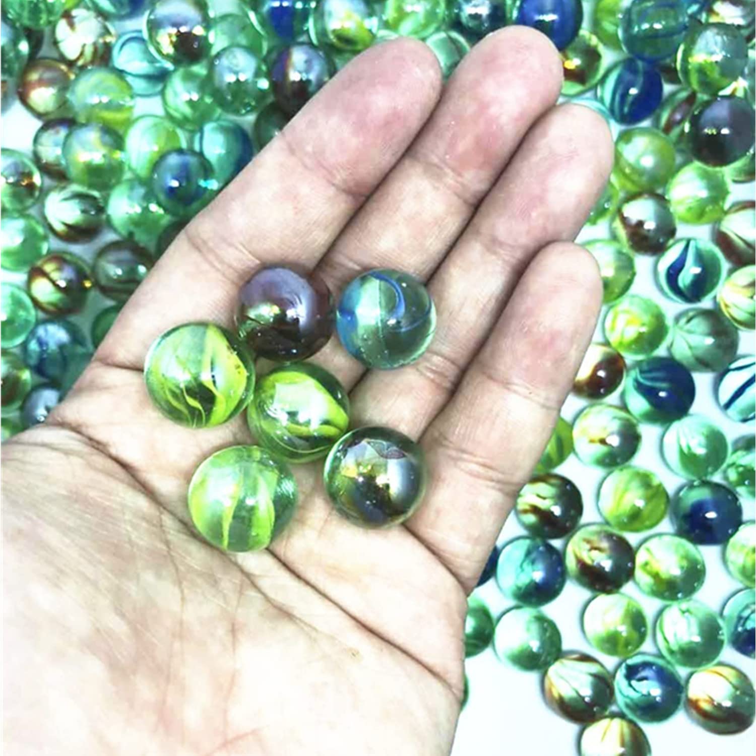 TSY TOOL 1000 Count of Cats Eyes Glass Marble, Cat's Eyes Marbles 5/8" in Bulk, Shooters Sling Shot Ammo, Assorted Colors