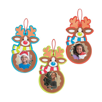 Reindeer Picture Frame Ornament Craft Kit - Makes 12 - Crafts for Kids and Fun Home Activities