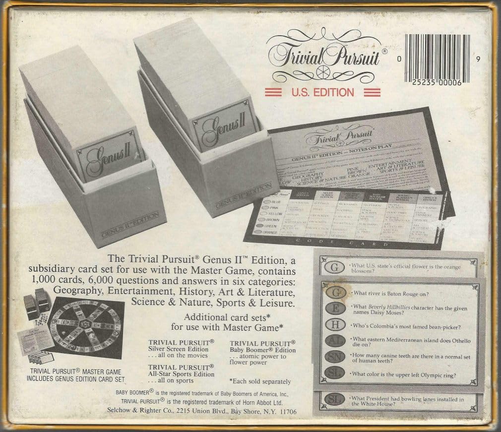 Trivial Pursuit Genus II Edition - subsidiary Card Set