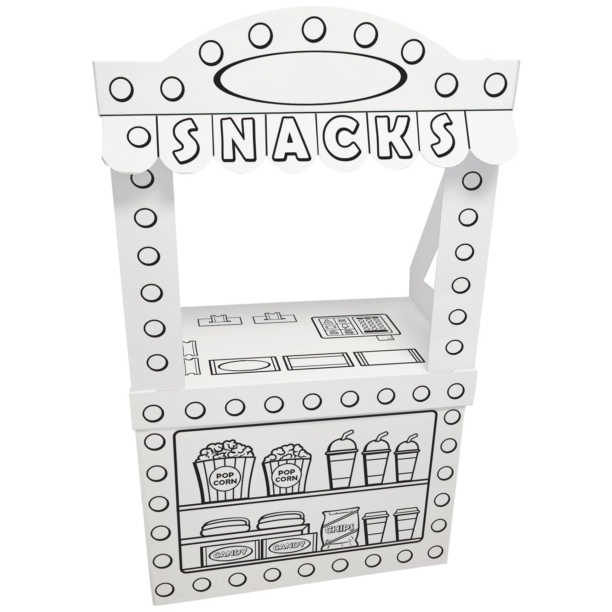 Easy Playhouse: Movie Theater Snack Stand - Decorate & Personalize A Cardboard Cinema, Color-Draw-Doodle, DIY Art & Crafts, 32 x 26.5 x 40.5, Kids 3+