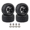 4X RC 1/10 Scale Monster Truck Tires Gravel Tread w/ 5 Spokes Wheel Rim
