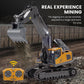 RCTRORCARY Remote Control Excavator Digger with Lights and Sound Effects, 1:20 2.4G 11CH Alloy Construction Vehicles, 360° Rotation Construction Car
