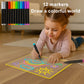 Godeprot 13.8”X10” LED Drawing Board with 12 Markers & 4 Light UP Modes & 7 Colors & Adapter * Hanging Chain, Neon Art Dry Erase Writing Message Pad