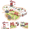 JugueteLand 104 Pcs Wooden Train Set for Toddlers, Magnetic Trains with Track for Kids Ages 3-6, Compatiable with Major Brands, Construction Railway