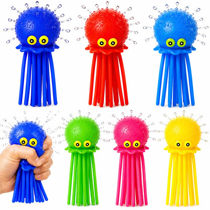 Octopus Water Balls - Pack of 6 Pool Toys for Kids Sensory Absorbent Water Splash Balls Bomb, Toddler Bath Toy, Swimming Pool Floating Swim Toys