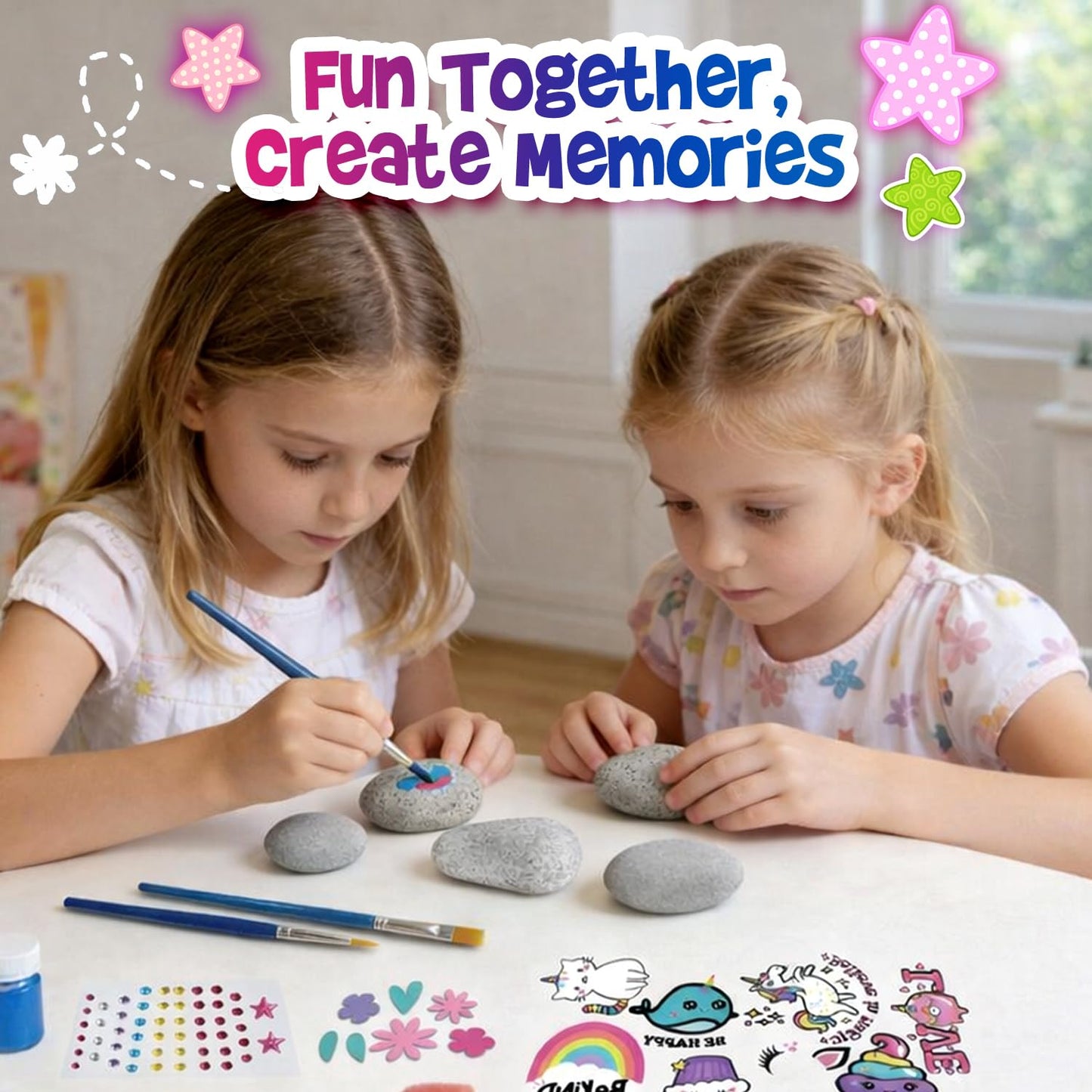Sii Pikki Unicorn Rock Painting Kit for Kids - Arts and Crafts DIY Set, Paint & Decorate Stones, Kids Craft Kit, Fun Family Activity,Creative Gift