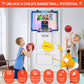 Awsoo Indoor Basketball Hoop for Kids, Mini Basketball Hoop with Electronic Scoreboard & LED Lights, Over The Door Basketball Hoop with 4 Balls, Slam