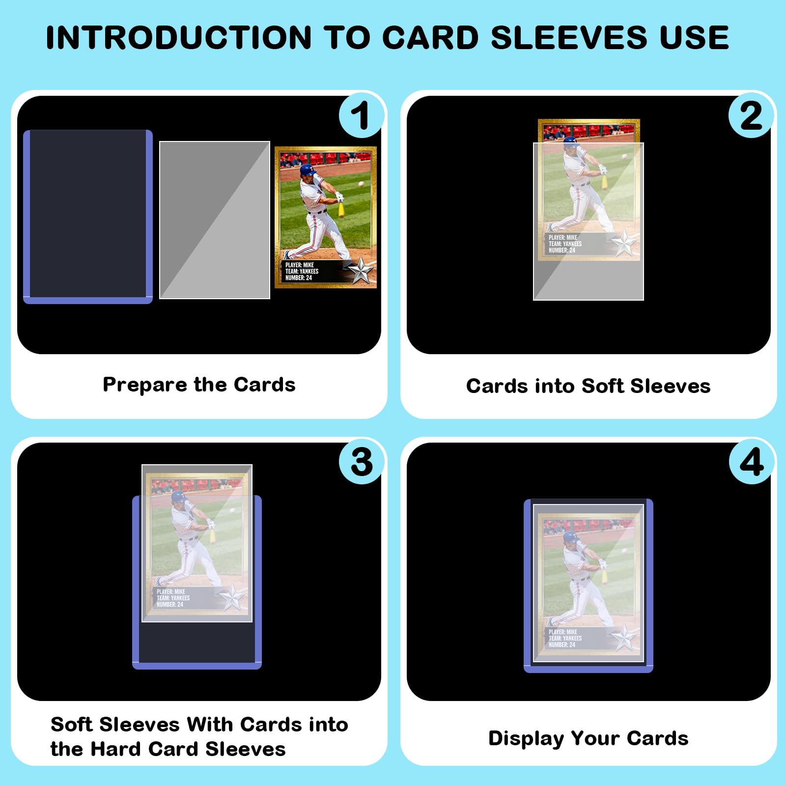 200 55pt Card Sleeves Hard Plastic (100 Hard Sleeves+100 Soft Sleeves)