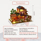 Yuzhen DIY Miniature Dollhouse with Furniture and LED Lights, Japanese Style Wooden Mini-Restaurant Includes Dustcover and Music Movement, Exquisite