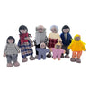 ERANCE 7 Pcs African American Wooden Dollhouse Family Set Dollhouse Dolls Family Role Play Pretend Play Figures