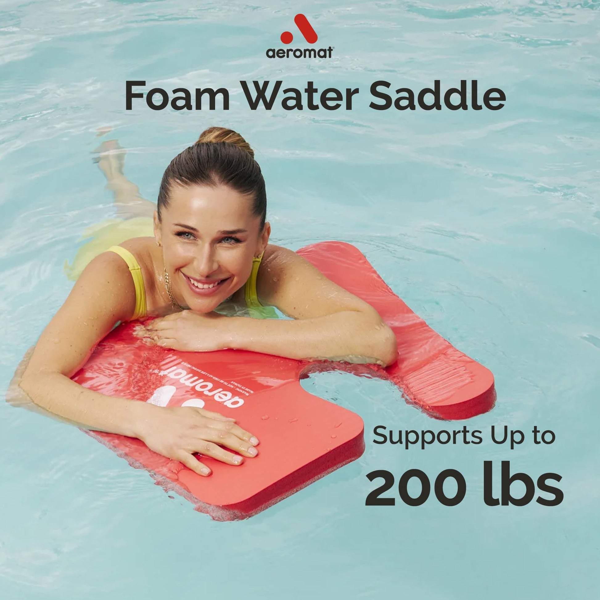 Aeromat Foam Water Saddle (31" x 16") Foam Pool Float for Adults - Green