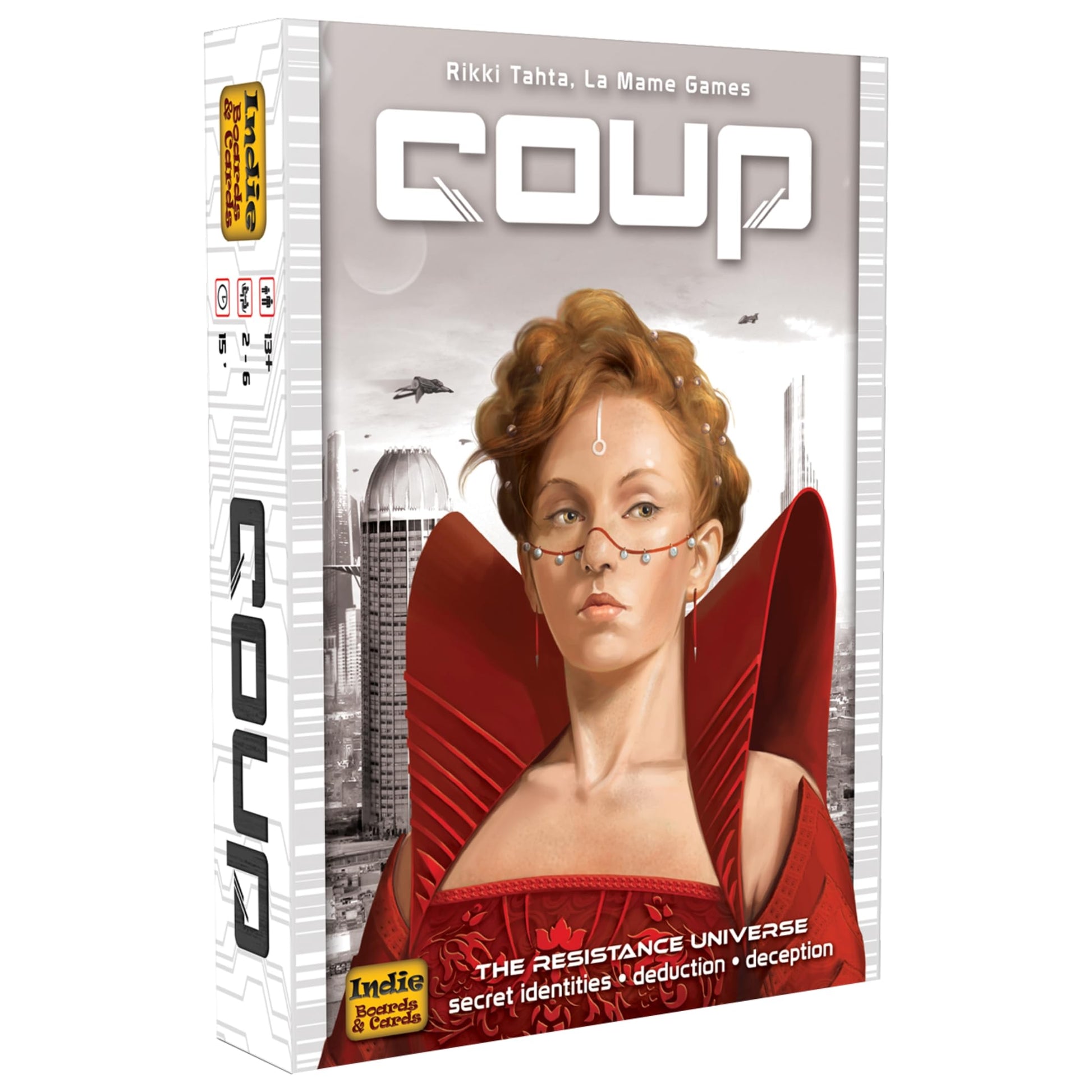 Coup Card Game by Indie Boards & Cards | Fast Bluffing and Social Deduction Strategy | Hidden Roles, Deception, and Player Interaction | Quick
