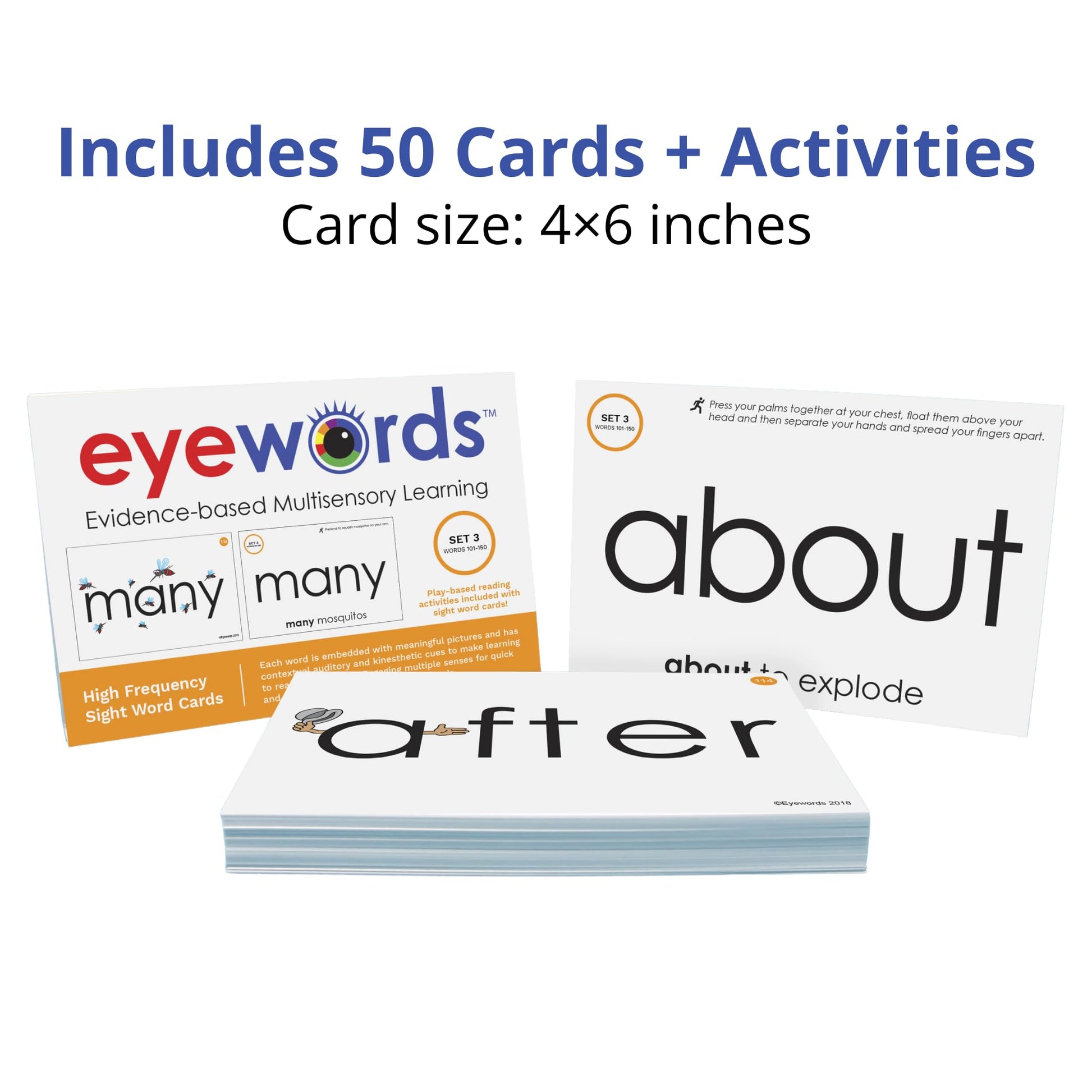 Eyewords Multisensory Sight Word & Phonics Flash Cards, Set 3