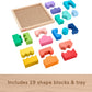 Fisher-Price Wood Toddler Toy Interlocking Blocks Stacking Jigsaw Puzzle with 20 Wooden Pieces for Kids Ages 18+ Months