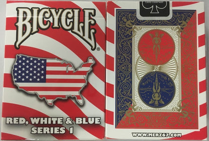 Bicycle Red, White and Blue Series 1 Map USA Design Playing Cards