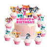 25Pcs Super Kitties Birthday Party Supplies Pack Includes 1 Cake Topper 24 Cupcake Toppers for Super Kitties Party Supplies