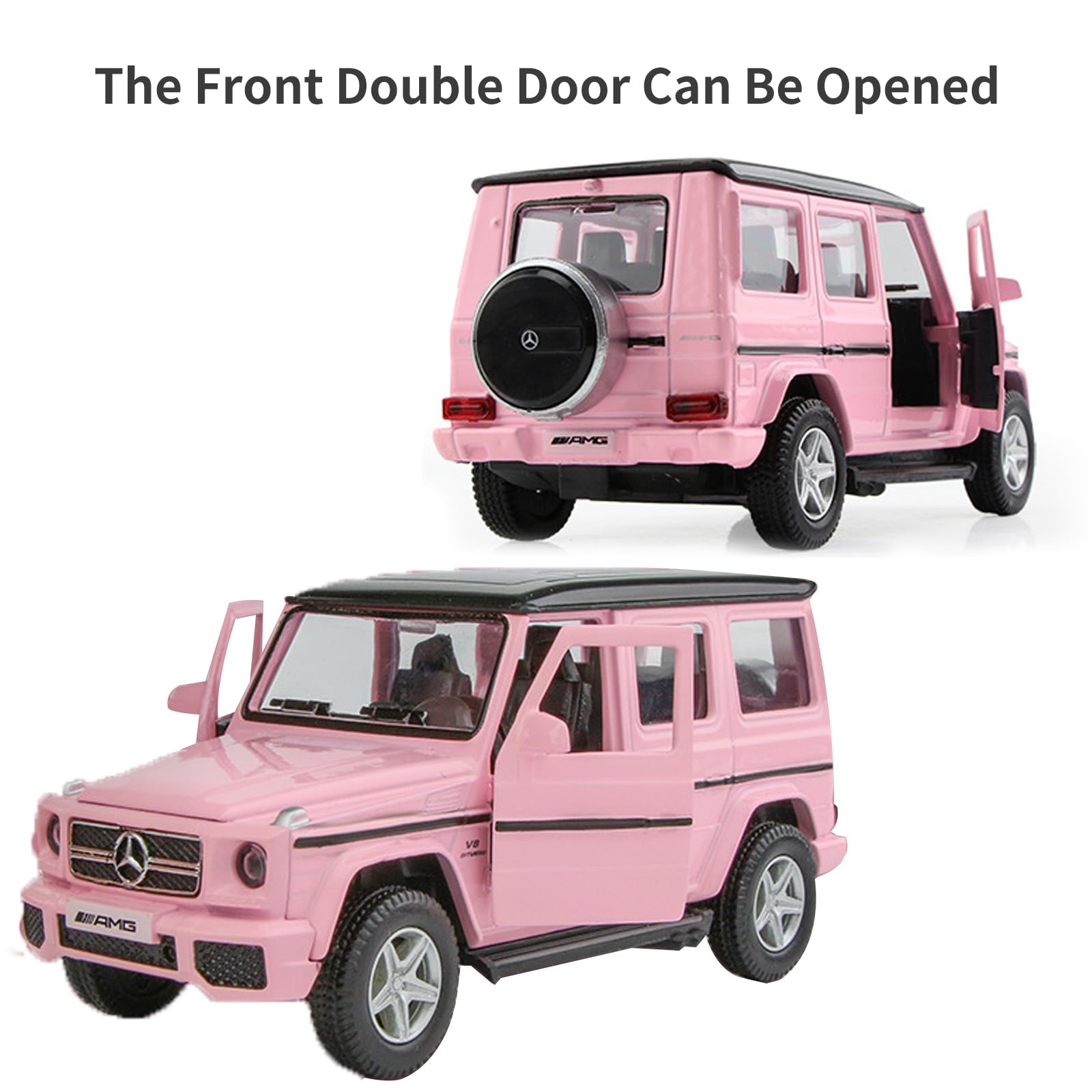 Car Toys for 3 4 5 Year Old Girls Gifts,1/36 Scale G63 Diecast Metal Model Car,Pull Back Cars Toys for Toddler Kids Age 3-6(Pink)