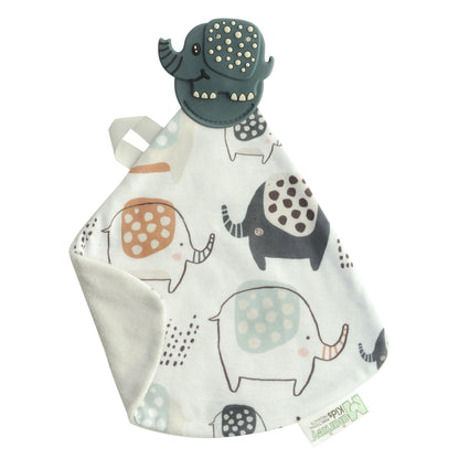 Malarkey Kids Munch-It Blanket: Teether and Cozy Blanket Combo for Teething Babies - Soothe, Snuggle, and Relieve Discomfort! (Earnest Elephant)