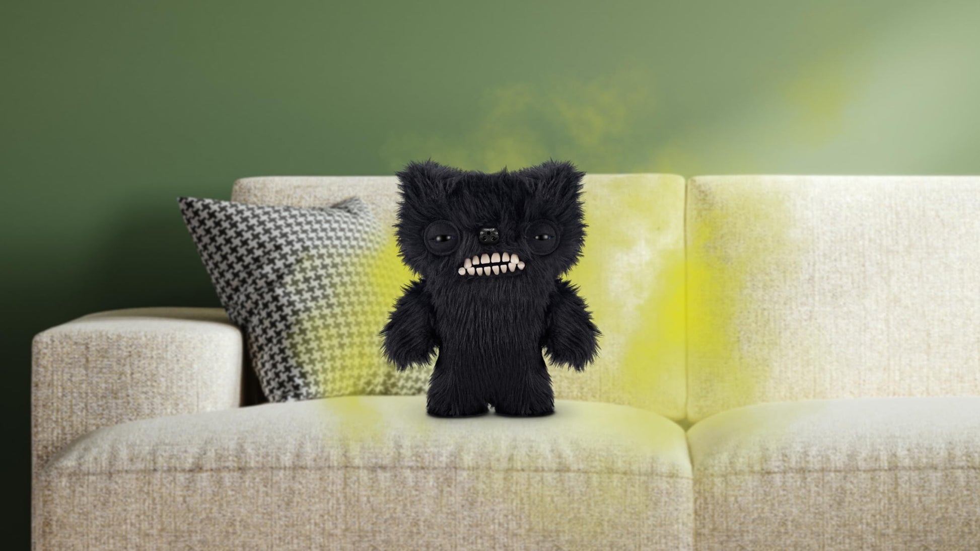 Fuggler Fart Face 9-inch Assortment Series 1 (Munch Munch - Black Long) by ZURU, Funny Ugly Monster Plush Toy