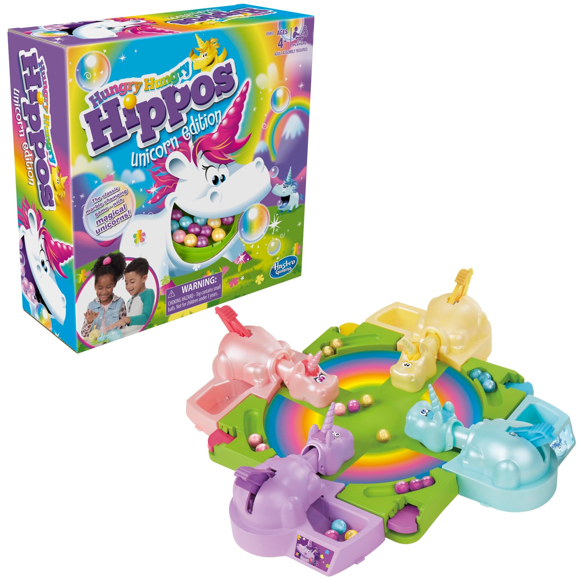 Hasbro Gaming Hungry Hippos Unicorn Edition Pre-School Board Game for Kids Ages 4 and Up; 2-4 Players, Easter Gifts for Boys and Girls (Amazon