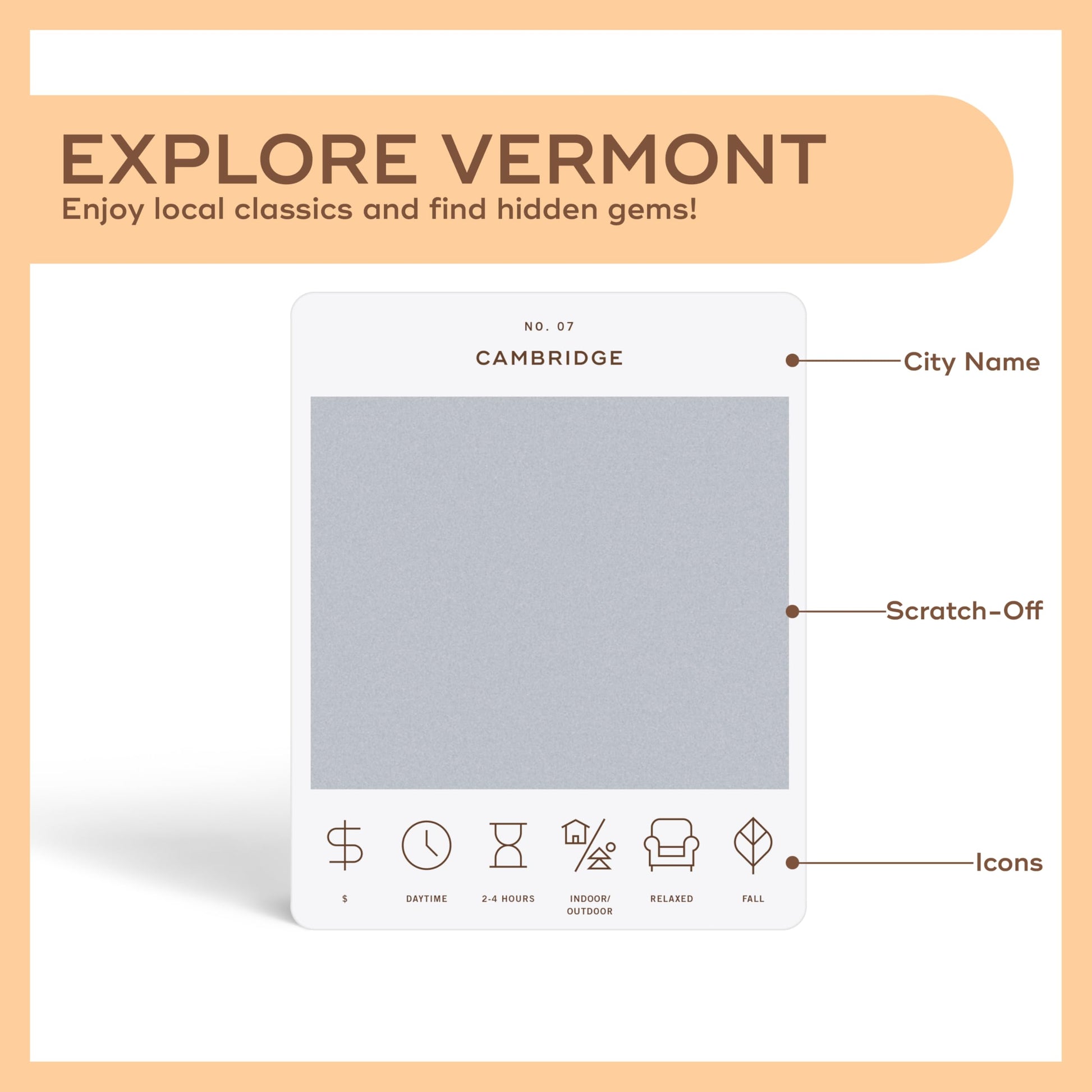Reach International Outfitters Vermont Adventure Bucket List: 50 Scratch-Off Cards for Outdoor Activities, Tourist Attractions, and Road Trips