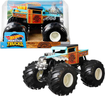 Hot Wheels Monster Trucks 1:24 Scale Bone Shaker Vehicle, Collectible Die-Cast Metal Toy Trucks with Giant Wheels & Stylized Chassis, Gift for Kids