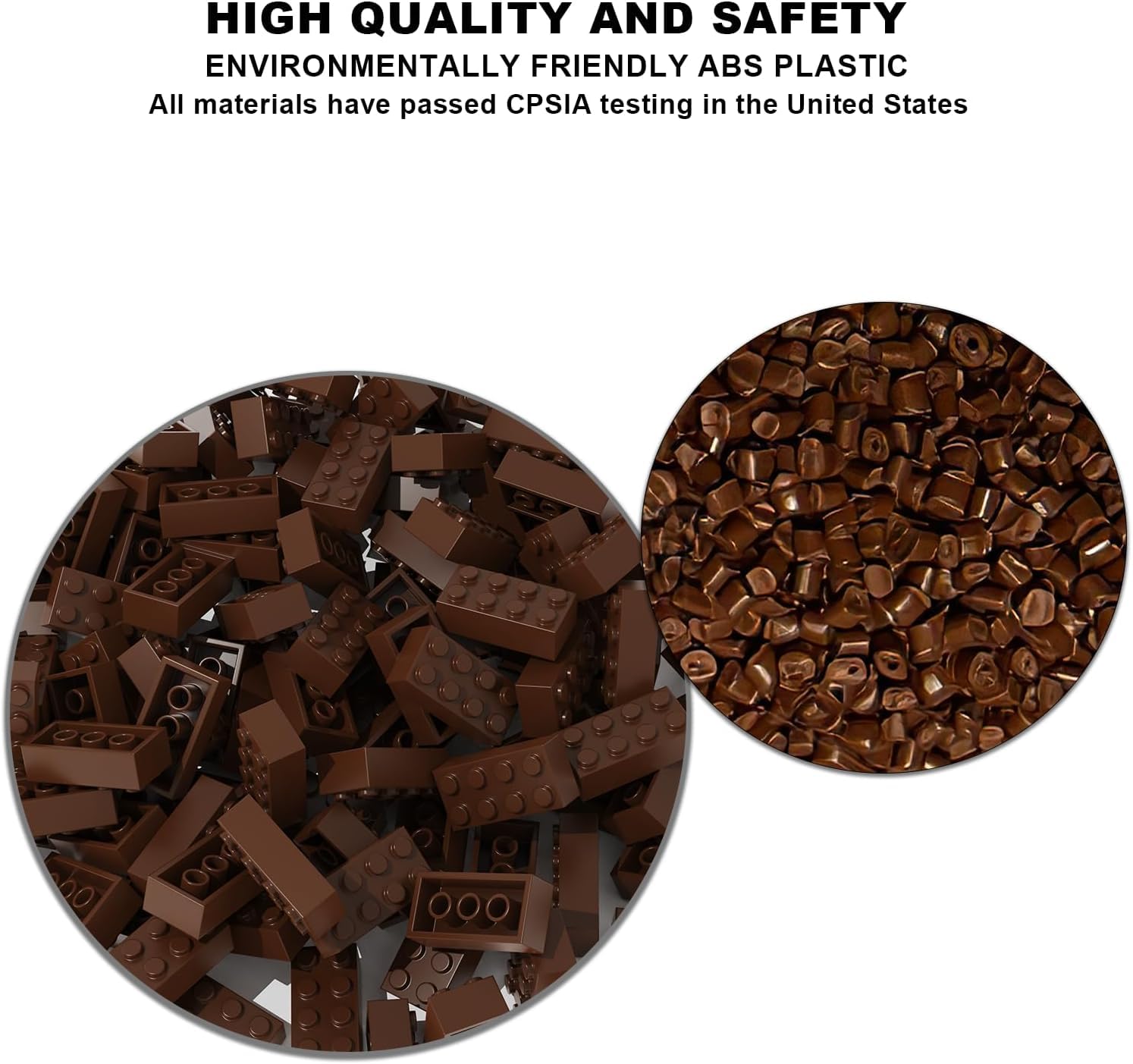 500 Piece Brown Bricks Bulk, Brown 2x4 Building Bricks Flat, Compatible with Lego Parts and Pieces: 2x4 Brown Bricks(Color: Brown)