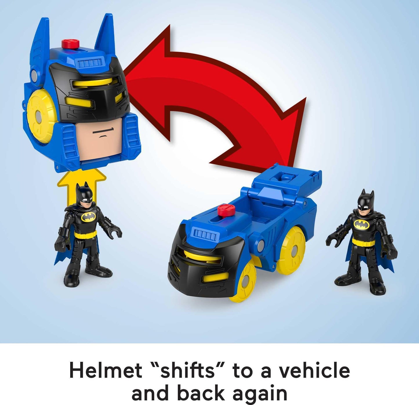 DC Super Friends Fisher-Price Imaginext Batman Toy Head Shifters Batmobile & Figure Set for Preschool Pretend Play Kids Ages 3+ Years