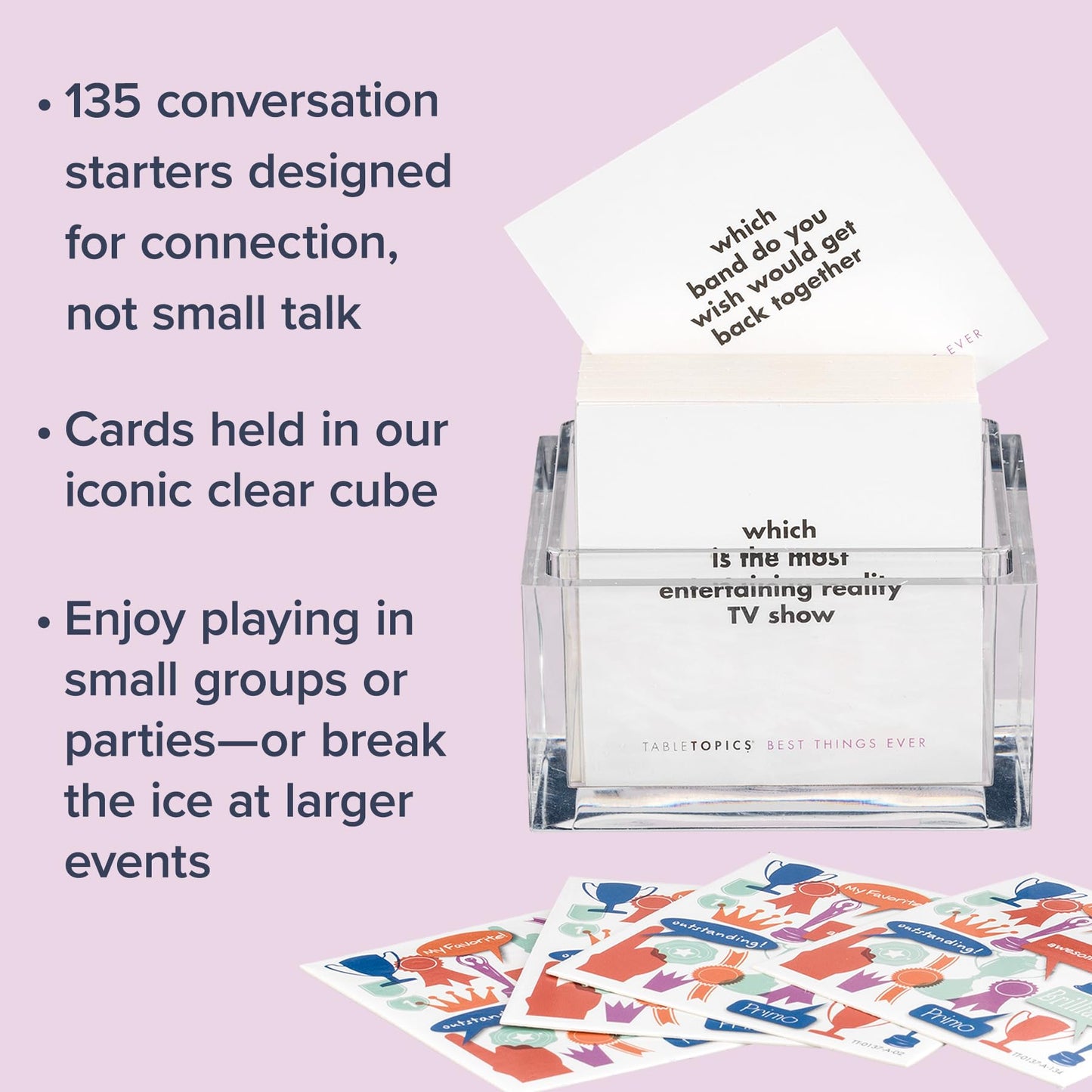 TableTopics Best Things Ever Question Card Game - 135 Fun Conversation Starter Cards, Use as Ice Breakers, Getting to Know You, or Discover More About