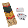 Pacific Shore Games Canoe Cribbage Board Game Set, Cheveron Nautical Print, Continuous 3 Track Travel Cribbage Boards Unique, Wooden Board Games for