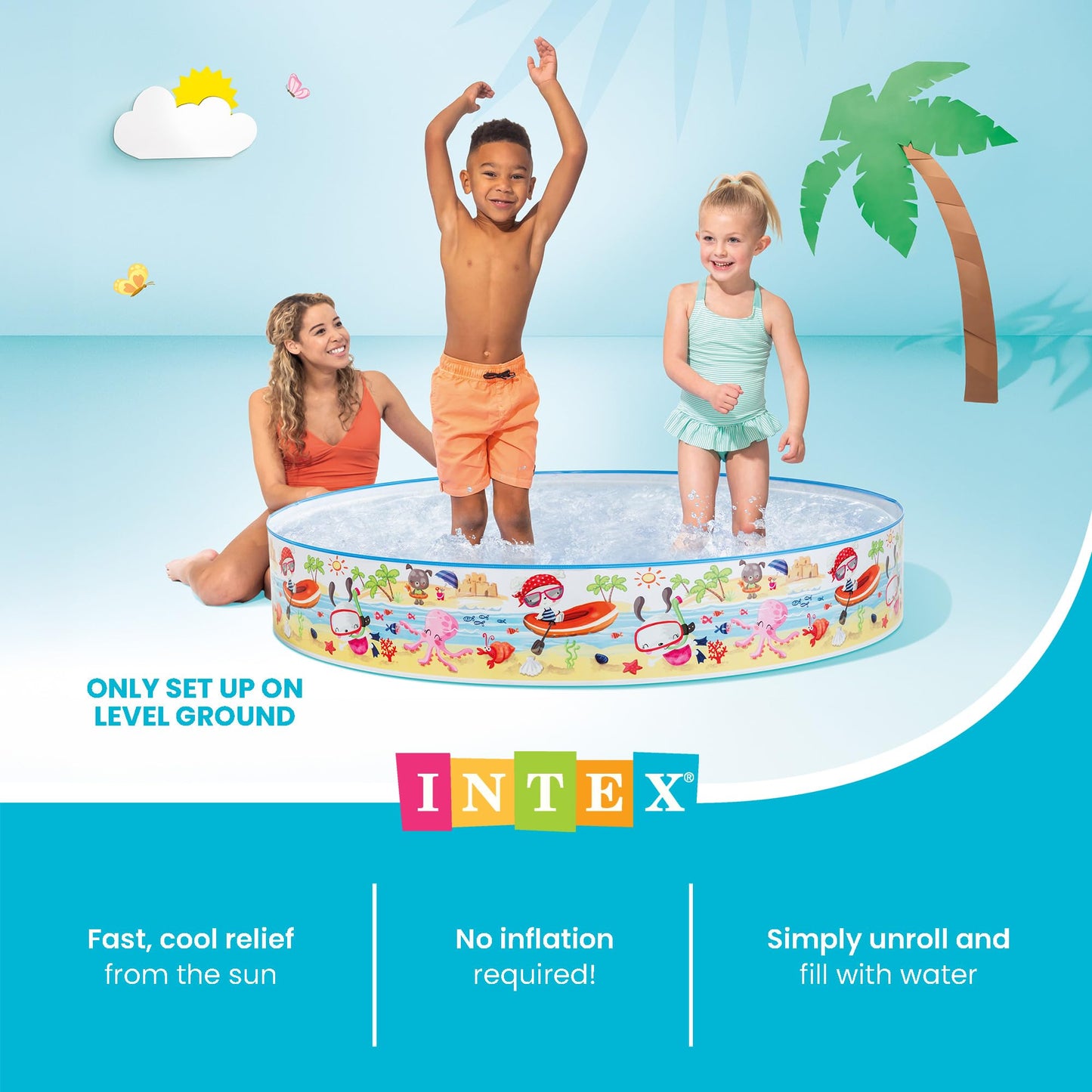 Intex Snorkel Buddies Snapset Pool - 5'X10" (Style May Vary), Multicolor (56451EP)