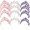 Fun Express Pastel Sequin Princess Tiaras - Set of 12 crowns - Girls Birthday Party, Dress up and Halloween Supplies