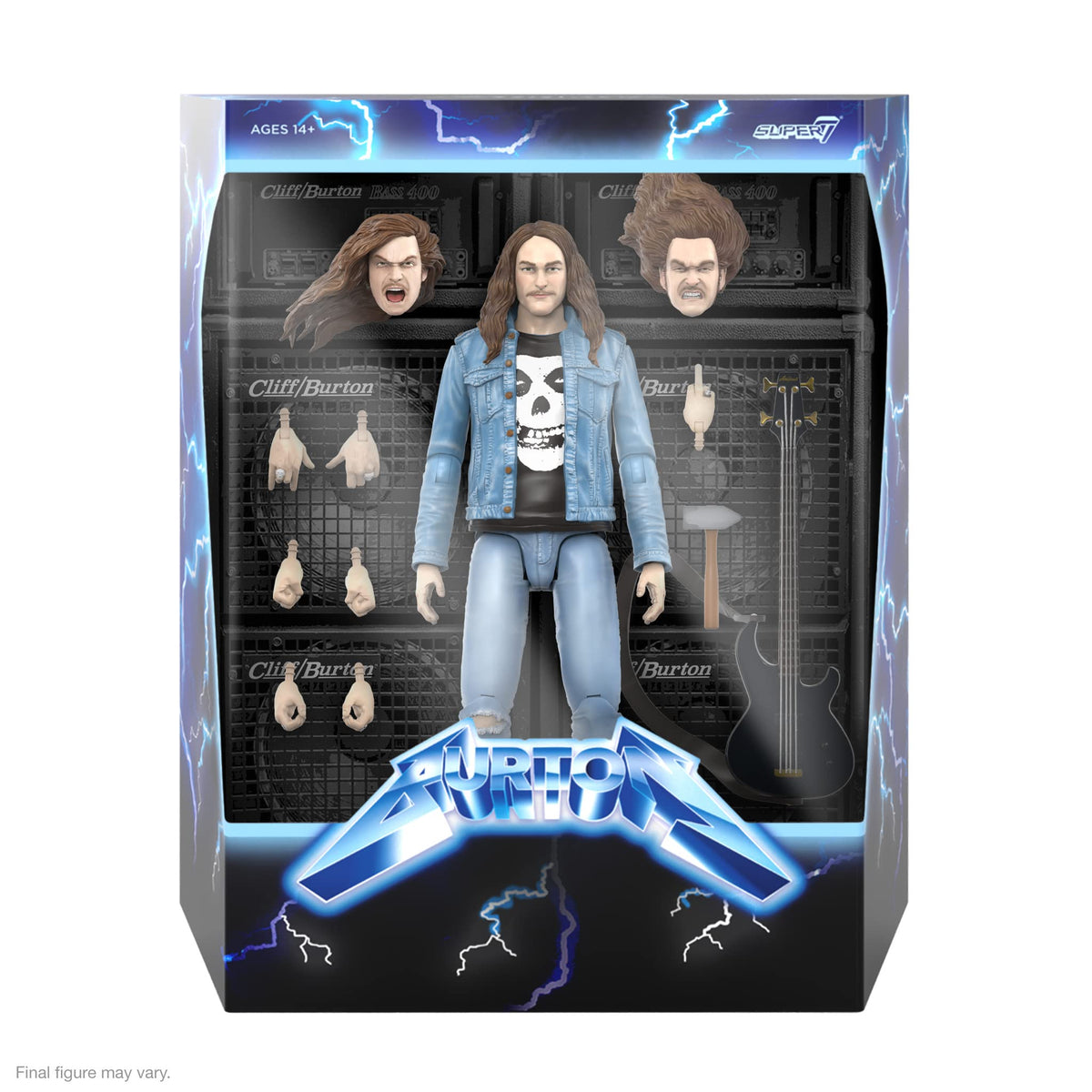 Super7 ULTIMATES! Cliff Burton - 7" Action Figure with Accessories Heavy Metal Collectibles and Retro Toys