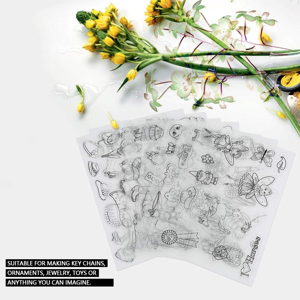 Shrink Plastic Sheets 8pcs Premium DIY Craft Kit for Jewelry Keychains Toys 20x29cm Frosted Surface Handmade Art Supplies