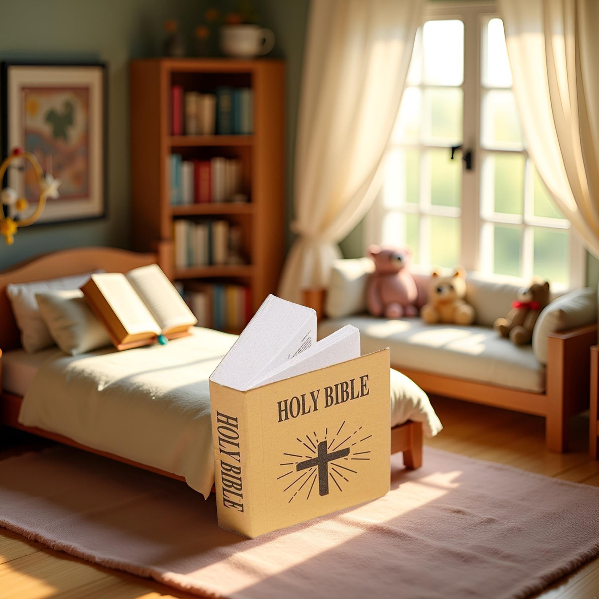 Mini Bible Pocket Book 1/12 Dollhouse Miniature Book Bookshelf Bedroom Library Accessories, Dollhouse Furniture, Dolls and Accessories, Decorations