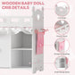 ROBOTIME Baby Doll Crib - Wooden Baby Doll Changing Table with Storage - Bedding & Hooks, Fits 18-21" Dolls, Doll Bed Playset for Girls Ages 3+