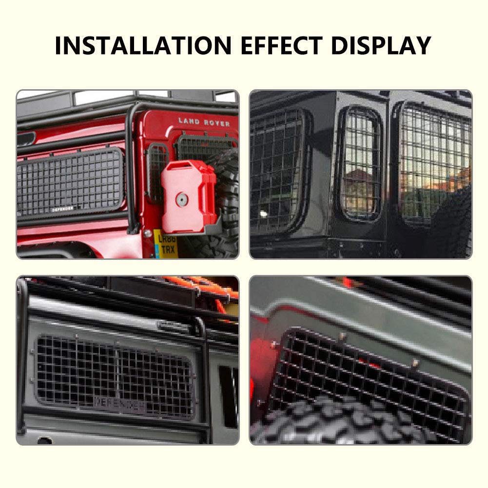 VGEBY1 Crawler Window Mesh, Metal Window Protective Net RC Defender Window Guard for 1/10 RC Crawler Car