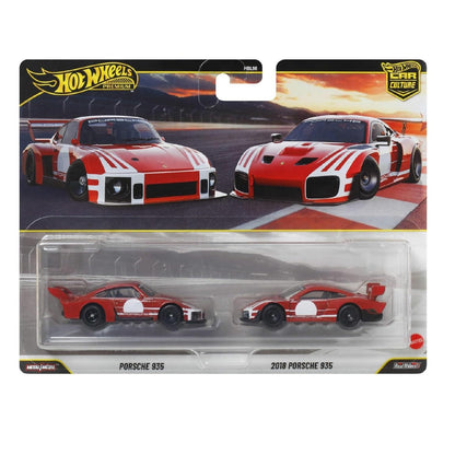 Hot Wheels Premium 2 Pack Porsche 935/2018 Porsche 935 Ride On Toy Mini Car Ages 3+ Red JHW51